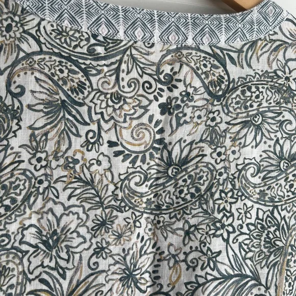 Sigrid Olsen Floral Paisley Linen Tunic - Picture 6 of 7